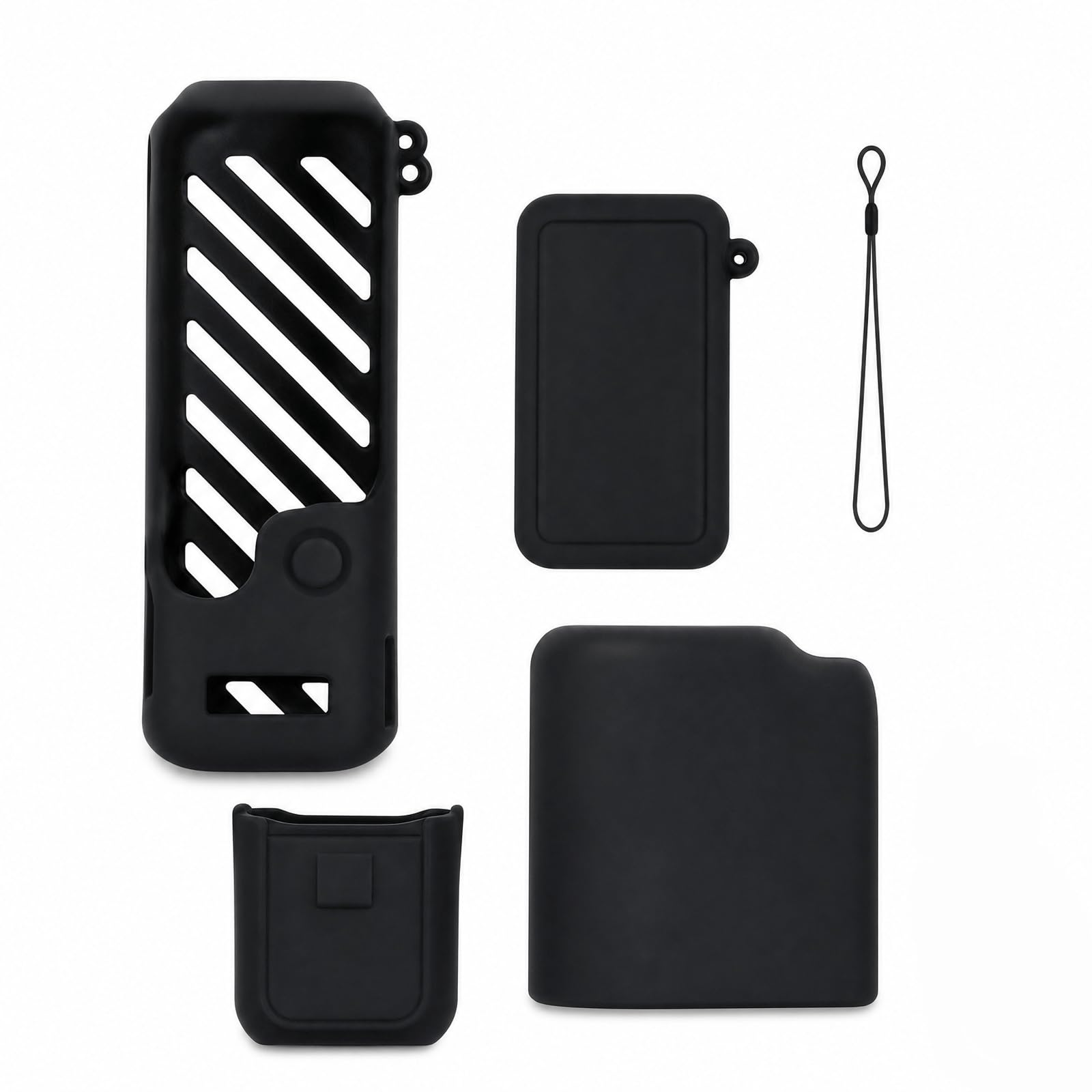 in-imagine 5pcs dji pocket 4 accessories, black silicone cover compatible, dji osmo pocket 4 creator combo camera scratch protector cover case accessories