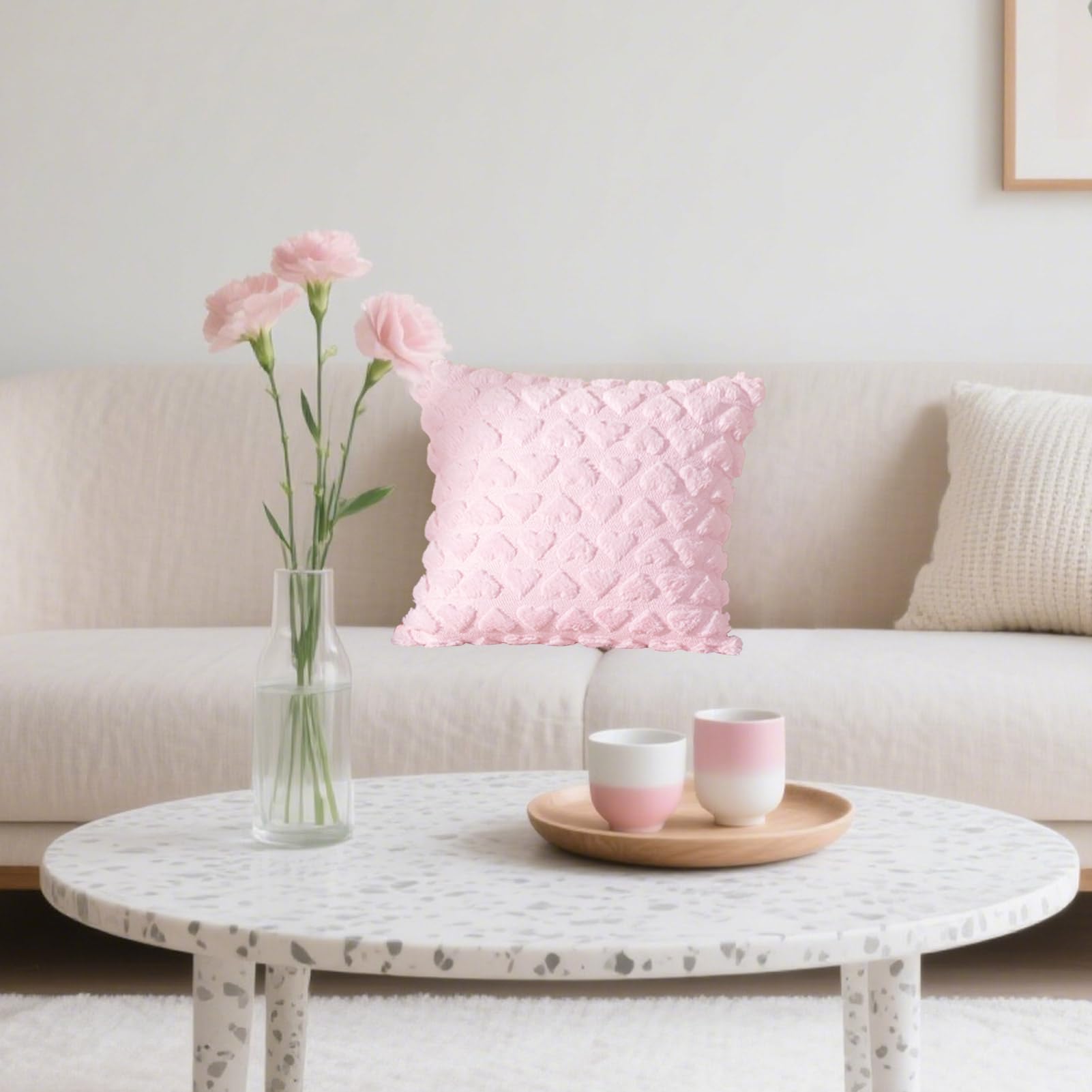 Ystyle Federe Cuscini divano 45 x 45 cm Set da 2, Divano Copricuscini in Velluto Morbido, Moderna per Camera da Divano Letto, con Cerniera Invisibile Lavabili Elegante Resistente, Rosa