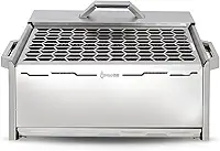Churrasqueira Ecológia Aço Inox A Carvão para Apartamento Sem Fumaça Ecolong 45x30cm Mec Grill
