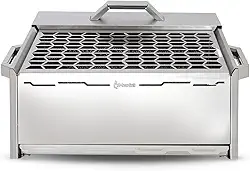 Churrasqueira Ecológia Aço Inox A Carvão para Apartamento Sem Fumaça Ecolong 45x30cm Mec Grill