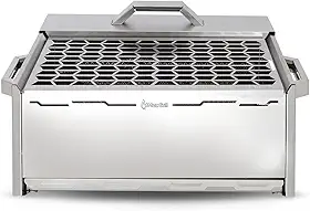 Churrasqueira Ecológia Aço Inox A Carvão para Apartamento Sem Fumaça Ecolong 45x30cm Mec Grill