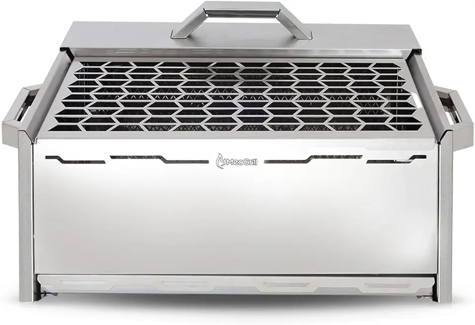 Churrasqueira Ecológica Aço Inox a Carvão para Apartamento sem Fumaça Ecolong 45x30cm Mec Grill
