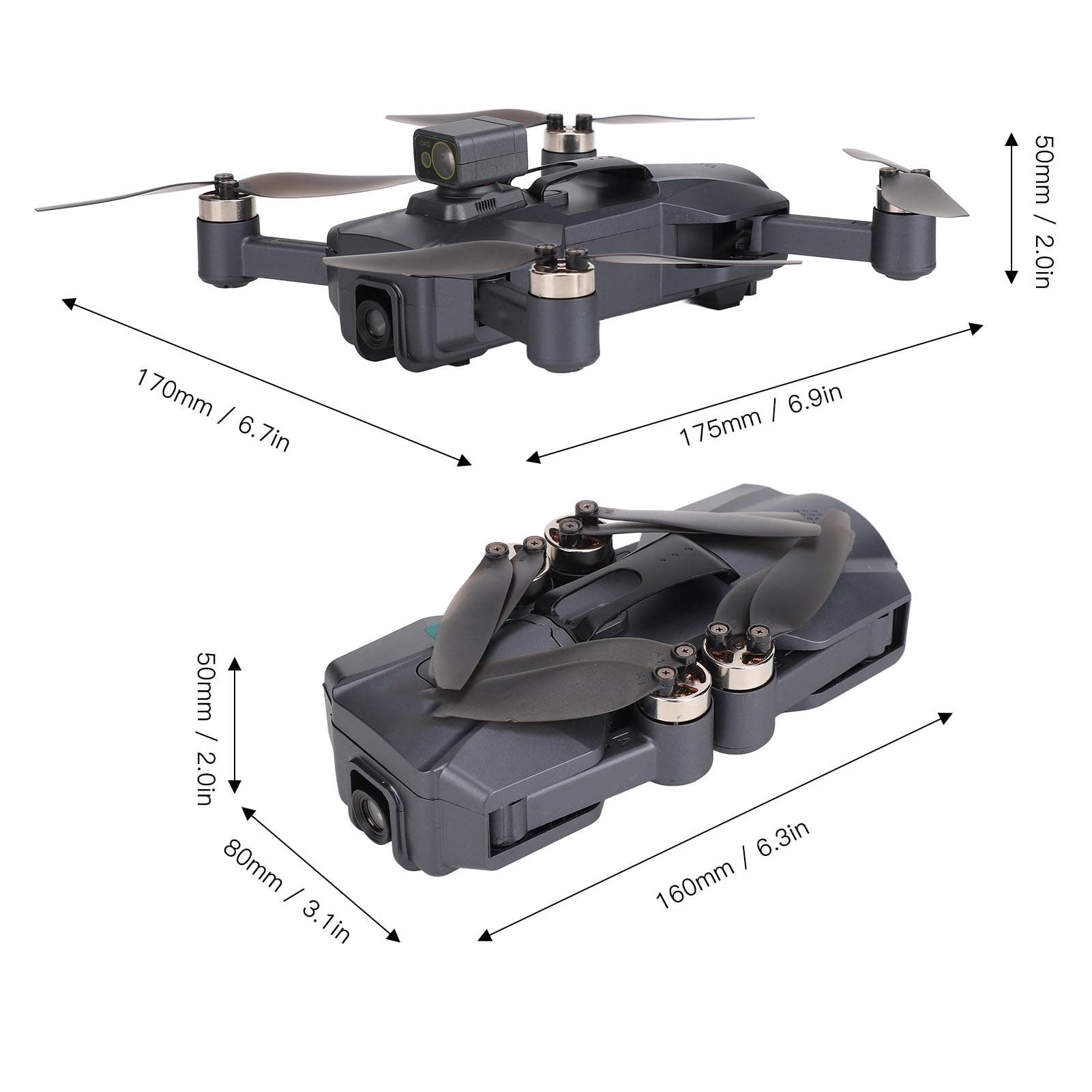 Quadricottero, Drone Pieghevole con Fotocamera HD 8K, Evita Ostacoli a 360°, Controlli Intelligenti, Fotografia Aerea