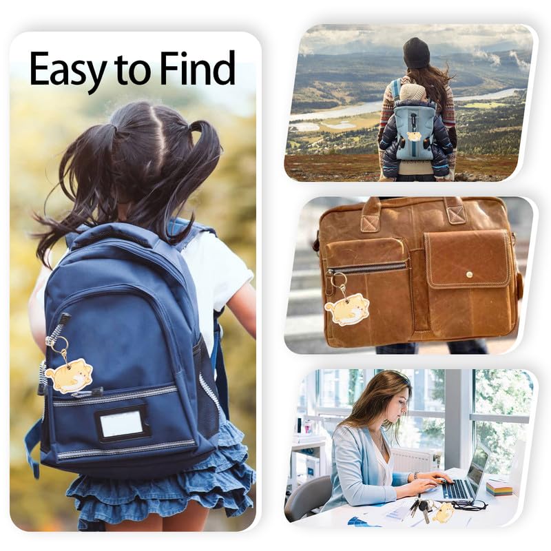 Image of Leather Keychain Case Holder Compatible with Apple AirTag, GPS Airtag Keychain Finder Tracker with Key Ring, Anti-Scratch Protective Air Tag Cover | Leather