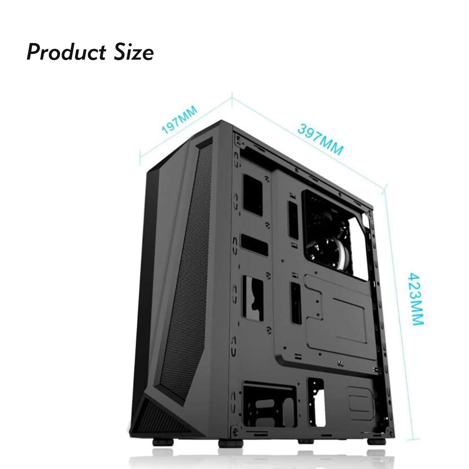 Obudowa komputera, Obudowa do gier PC, Obsługuje formaty ATX/M-ATX/ITX, 6 wentylatorów, Obsługuje chłodzenie wodne, Pasek świetlny RGB z przodu, Nadaje się do gier biurowych (Size : White)