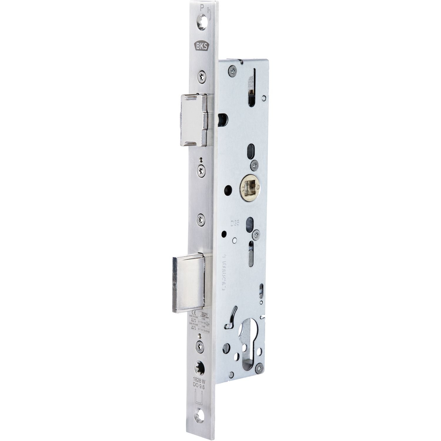 BKS FH-Rohrrahmenschloss | Dorn: 40 mm | Entfernung: 92 mm | Brandschutz | Feuerschutz | universal | B-18280, Silber