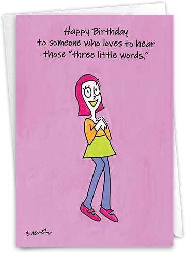 NobleWorks Tarjeta de felicitación de cumpleaños humorística con sobre de 5 x 7 pulgadas (1 tarjeta) Bday You Look Thin C10105BDG