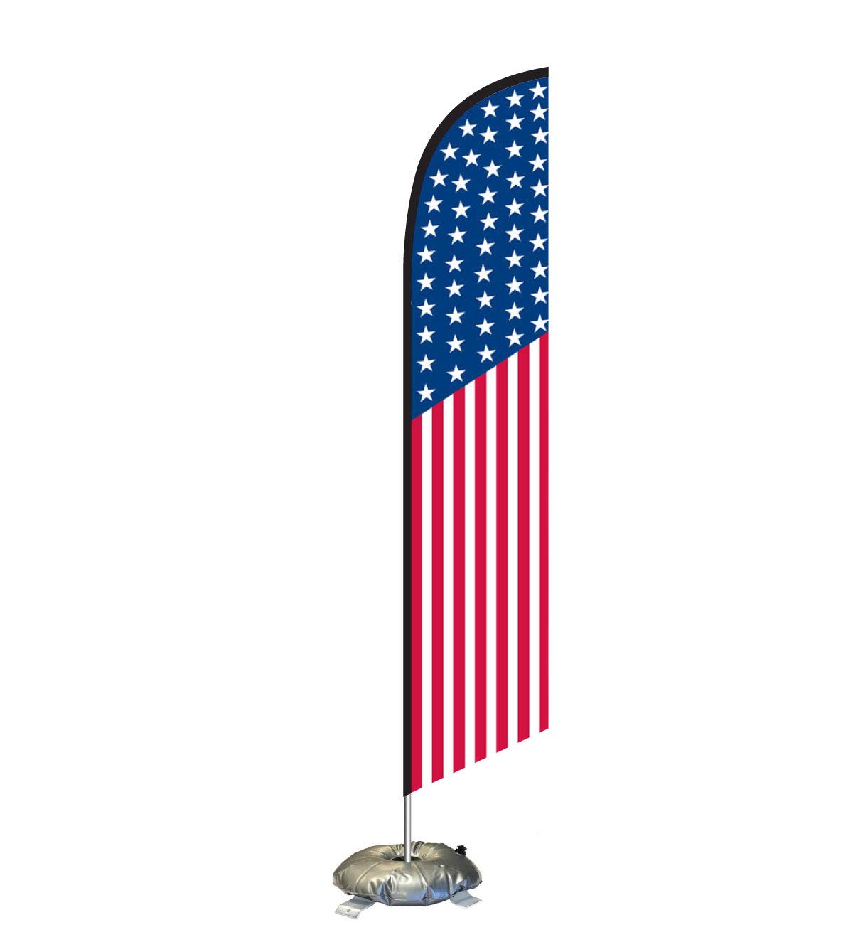 American USA Feather Flag Kit with Cross-base and Weight-Donut, Outdoor Advertising Banner Swooper Flag