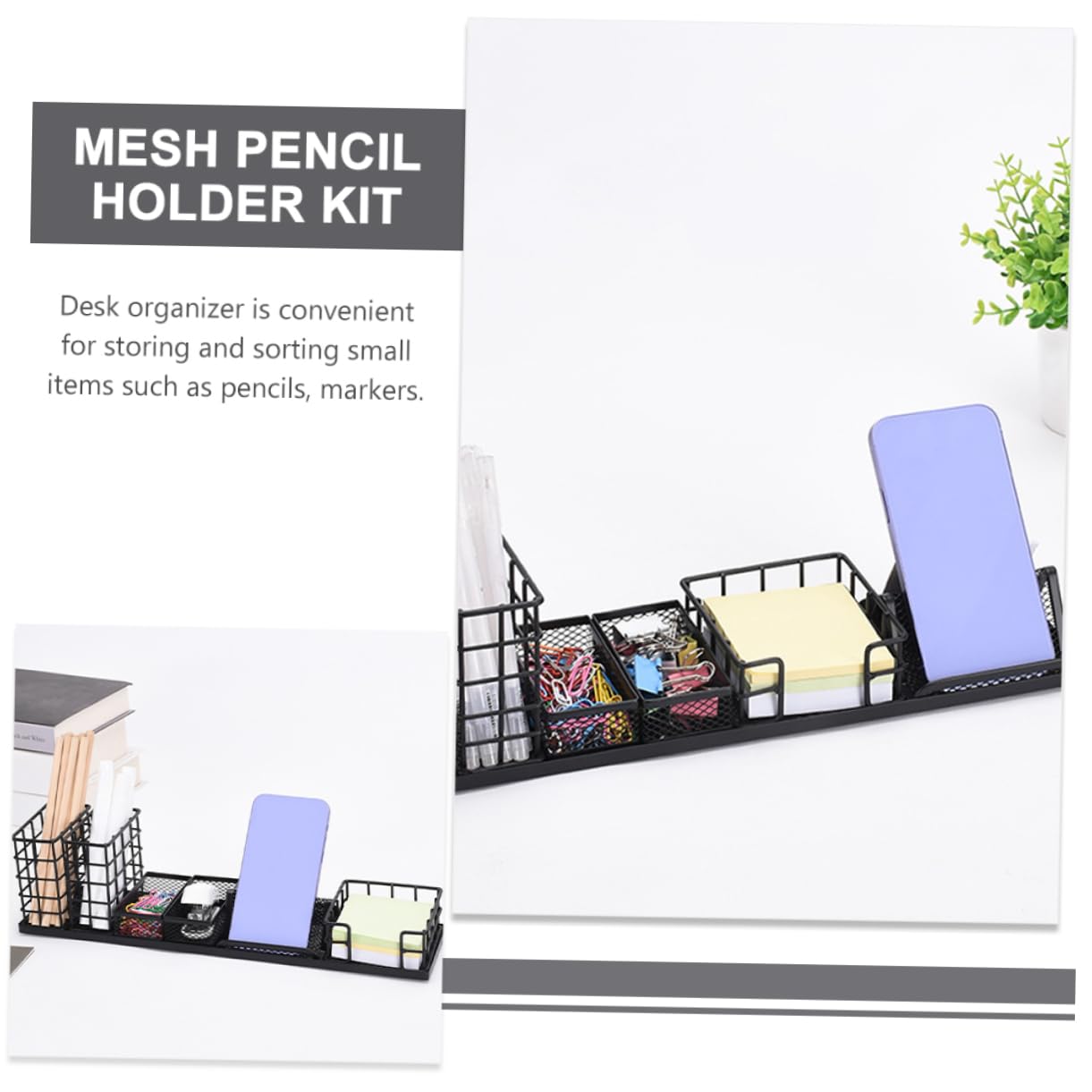 ARTIBETTER Set Portapenne Da Scrivania in Metallo Multifunzione, Grande Contenitore Per Matite e Organizer Scomparti Separati, Design Resistente Allo Sbiadimento Per Ufficio e Casa