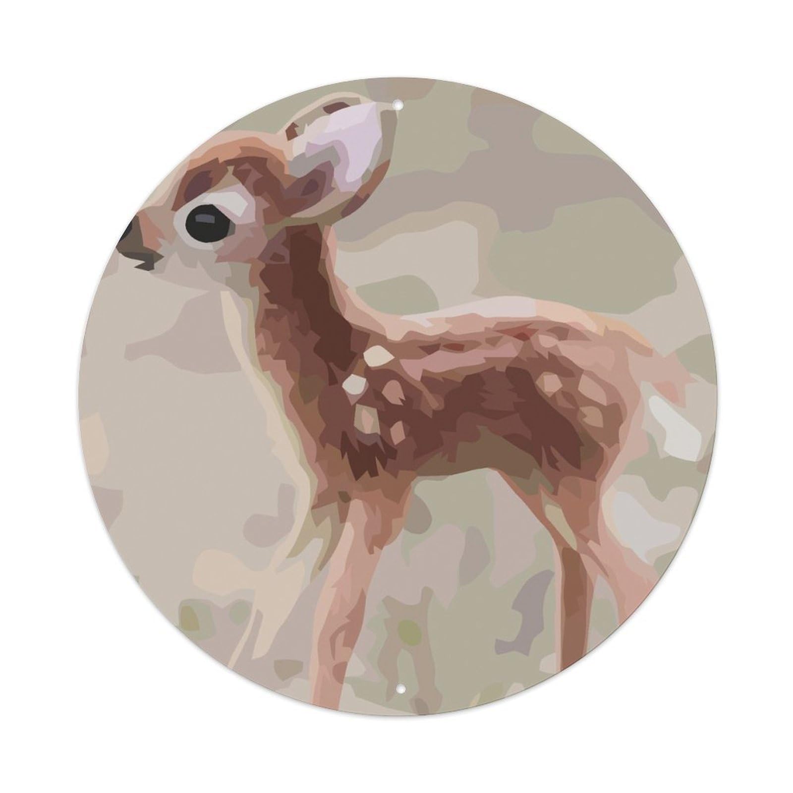Animal Artwork Sika Deer Vintage Metal Tin Sign Plaque Wall Decor for Cafe, Club Bar, Office, Garden Metal Poster 8x8Inch