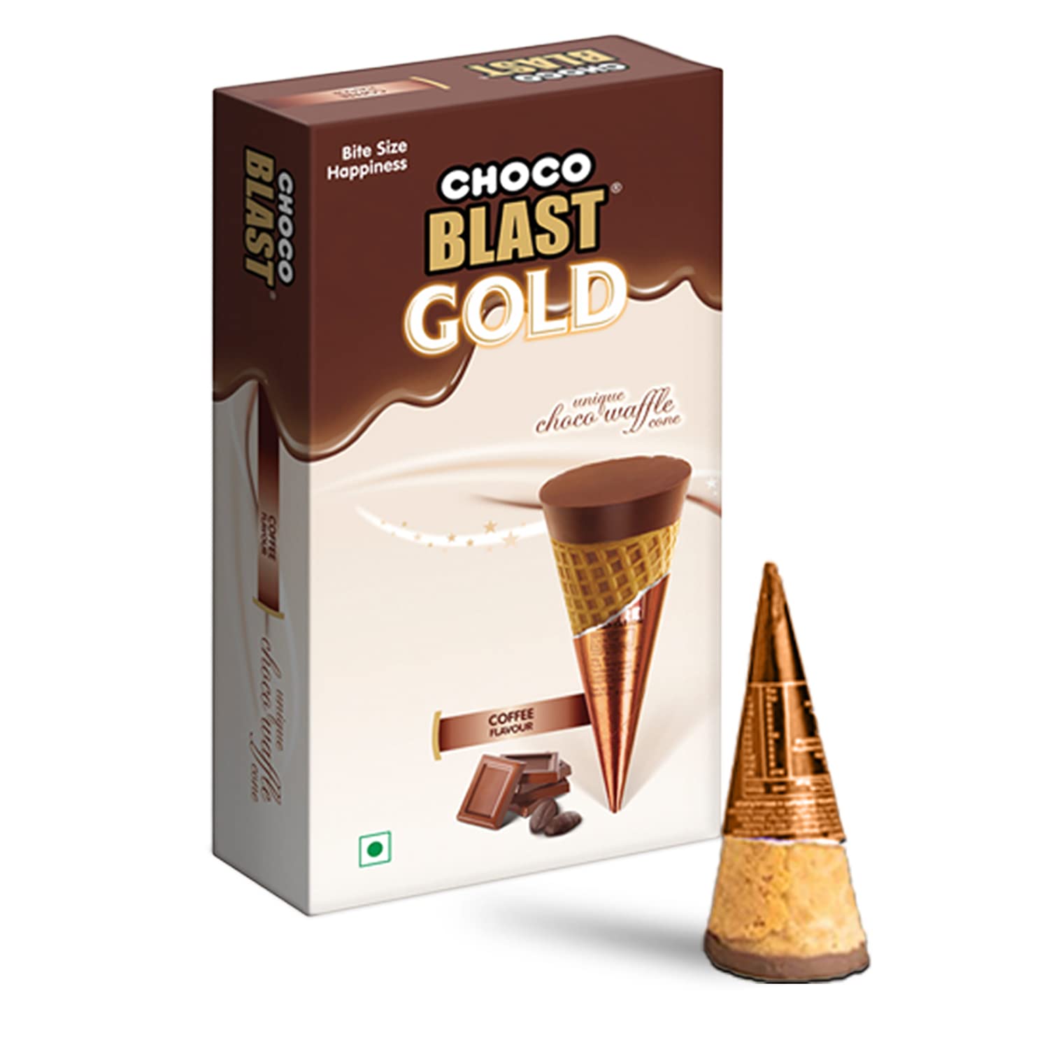 Pure Temptation Gold Chocoblast | Premium Chocolate Filled Waffle Cone | Rich Creamy Milk Chocolate Treat | Ideal Chocolate Gift Box for Birthday, Christmas, Halloween & Festive Gifting Mood Booster