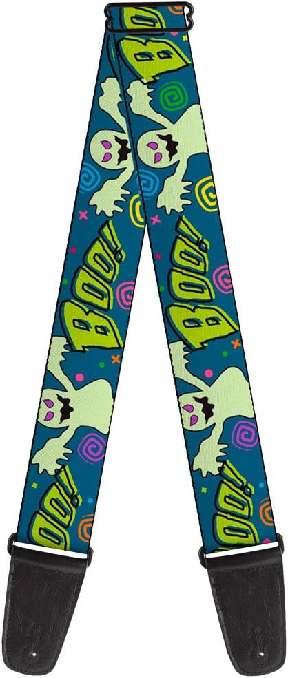 Buckle-Down Guitar Strap Ghost Boo Blue Multi Color 2 Inches Wide (GS-W30784)