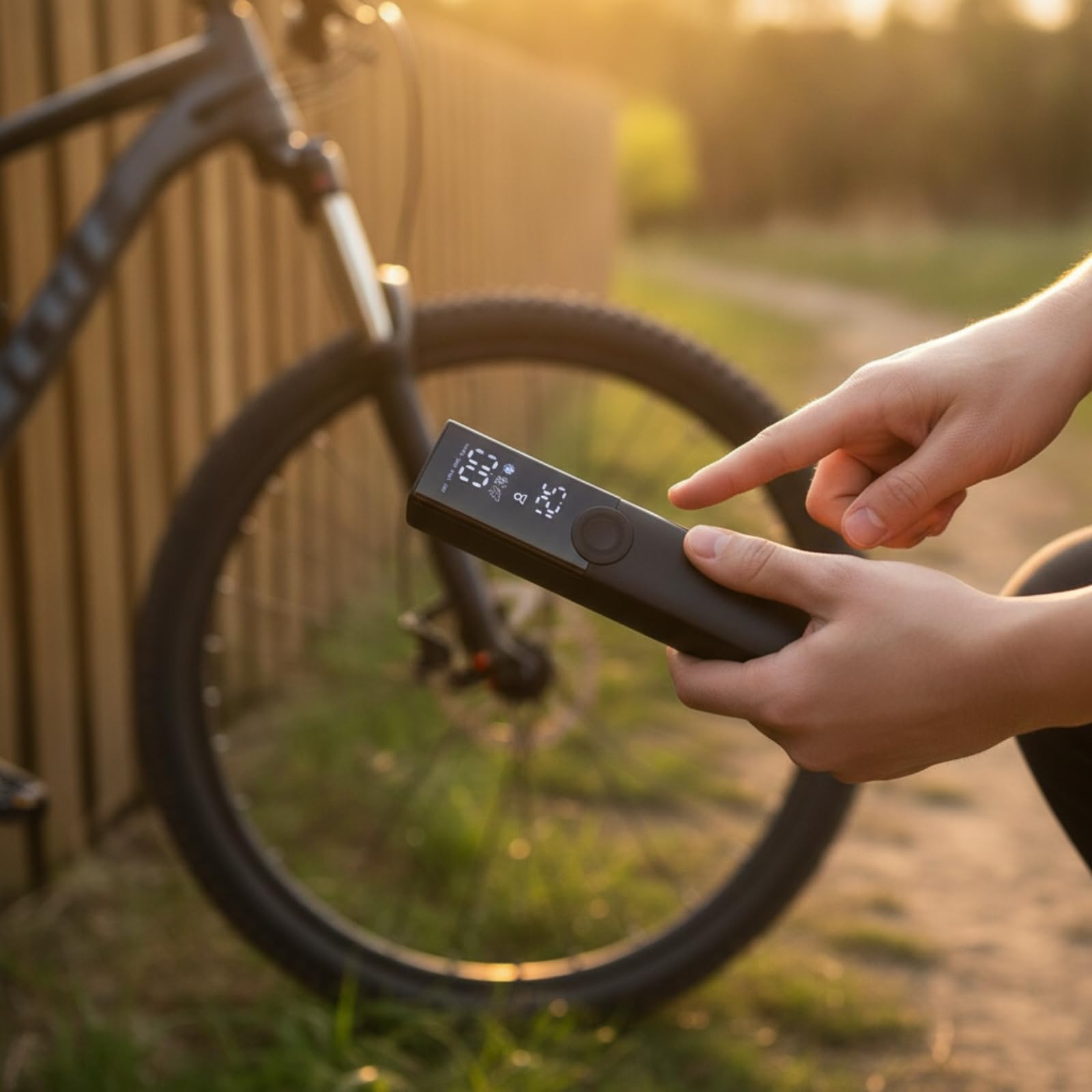 Qianly Bomba de Bicicleta Portátil Inflador Portátil Digital Bomba Neumáticos Eléctrica Compresor Ligero Fácil tar Operación con un Botón Adecuada para Ciclismo Patinetes Uso Doméstico Ajustes