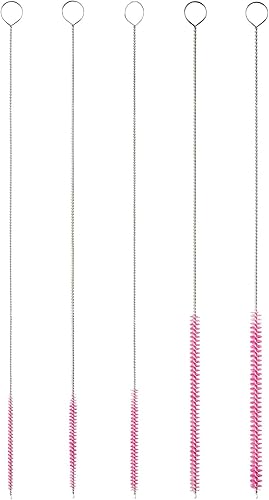 Miniatura 7 de Juego de cepillos de limpieza de tubos de nailon de 8 pulgadas (paquete variado) color negro con popote largo y cepillo para botellas, cepillos