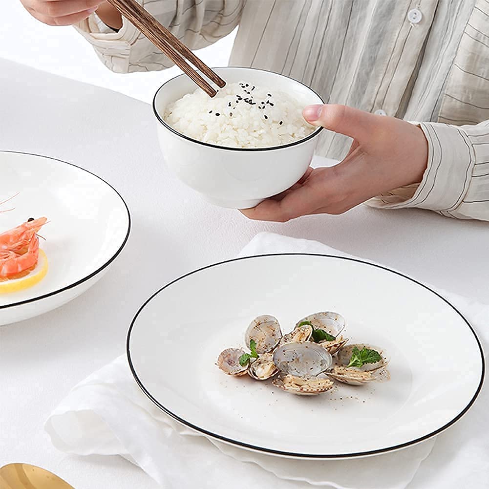 20-elementowy zestaw obiadowy z porcelany kostnej, zestaw porcelanowej zastawy stołowej, lekki zestaw talerzy i misek dla 2 osób, zestaw obiadowy, idealny na przyjęcia w