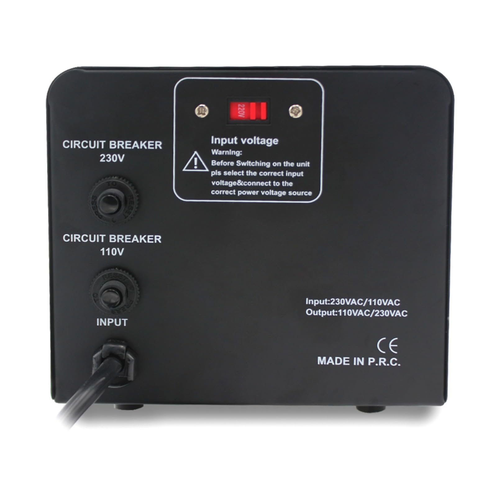 Cantonape 2000W Transformador de conversor de voltaje, Step Up/Down Converter 220/240 voltios - 110/120 voltios 110V -Transformador Elevador/cable de alimentación de la EU
