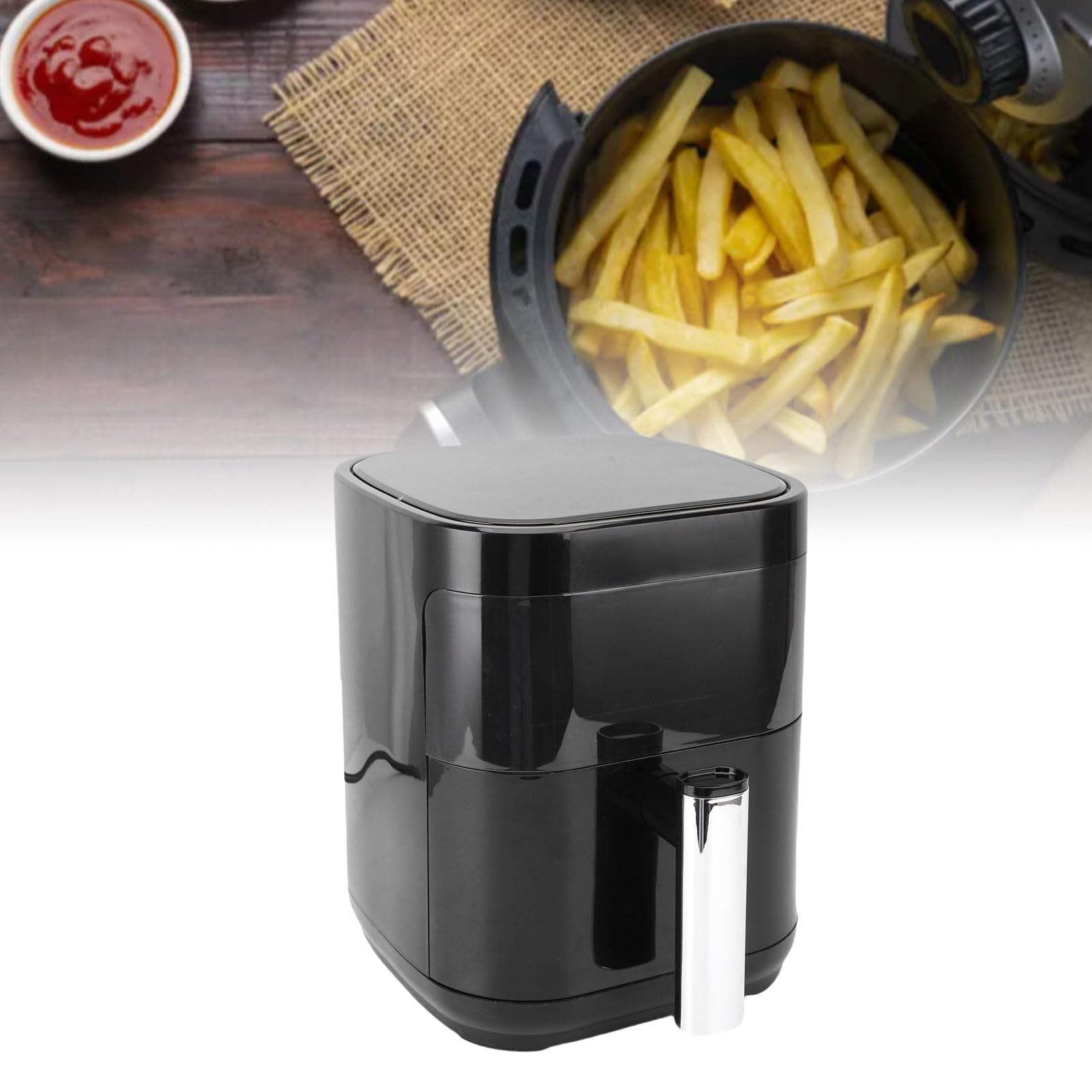 Generic Freidora Compacta Digital Cocina Eficiente para Comidas Saludables Ventana de Visualización 8 en 1 que Ahorra Espacio para Cocineros con Pantalla Táctil LCD (Enchufe de la UE 220V)