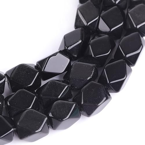 Miniatura 4 de Cuentas de obsidiana negra para hacer joyas, piedras preciosas naturales, semipreciosas, 0.354 x 0.433 in, facetadas de 15 pulgadas JOE FOREMAN