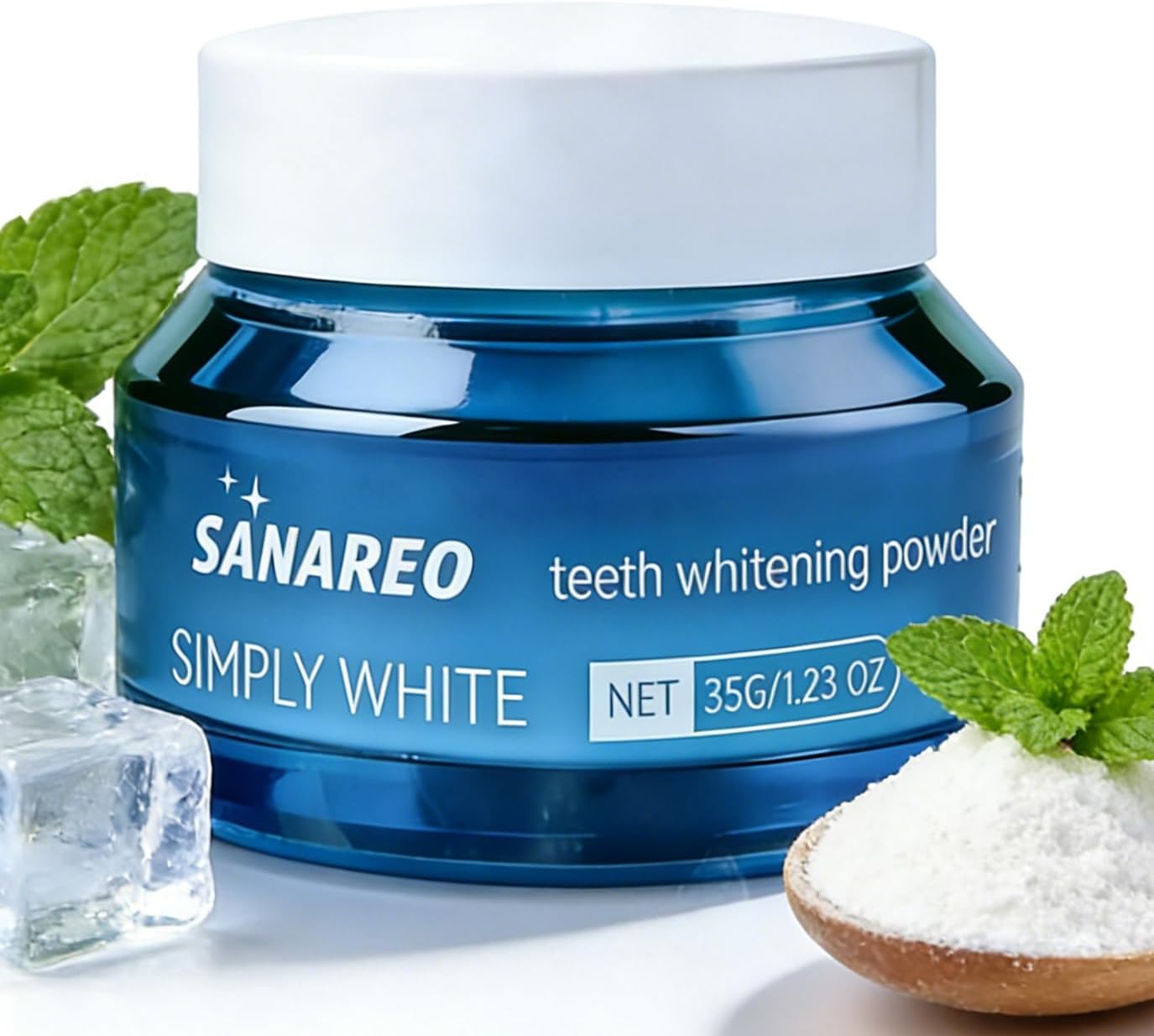 Hydroxyapatite Teeth Whitening Powder - Gentle Whitening Formula with Pap No Sensitivity Toothpaste, Enamel Safe Powder for Removing Coffee, Tea, Food, Wine Stains(1PC/1.23 oz)