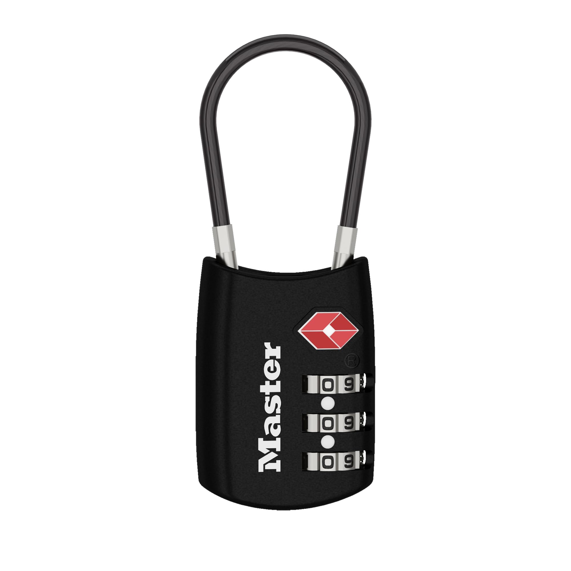 Master Lock 4688D Accepted Set Your Own Combination TSA Approved Luggage Lock, 1 Pack, Black