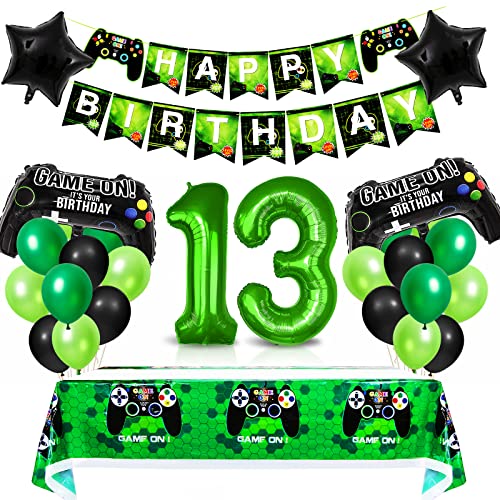 Aurasky 13 Decoración Cumpleaños Videojuegos, Decoración Cumpleaños Niño 13 año, Decoraciones de Videojuego 13, Videojuegos Decoraciones para el 13, Globos de Control de Videojuegos 13 Cover