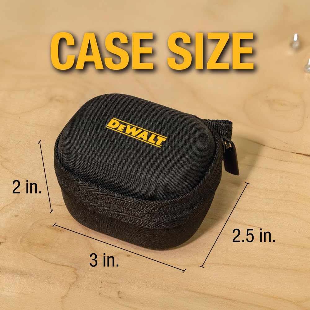 DEWALT Custodia protettiva per auricolari TWS e altoparlante indossabile, compatta e leggera, con custodia rigida in EVA, antiurto, impermeabile, interno morbido e tasca in rete per accessori