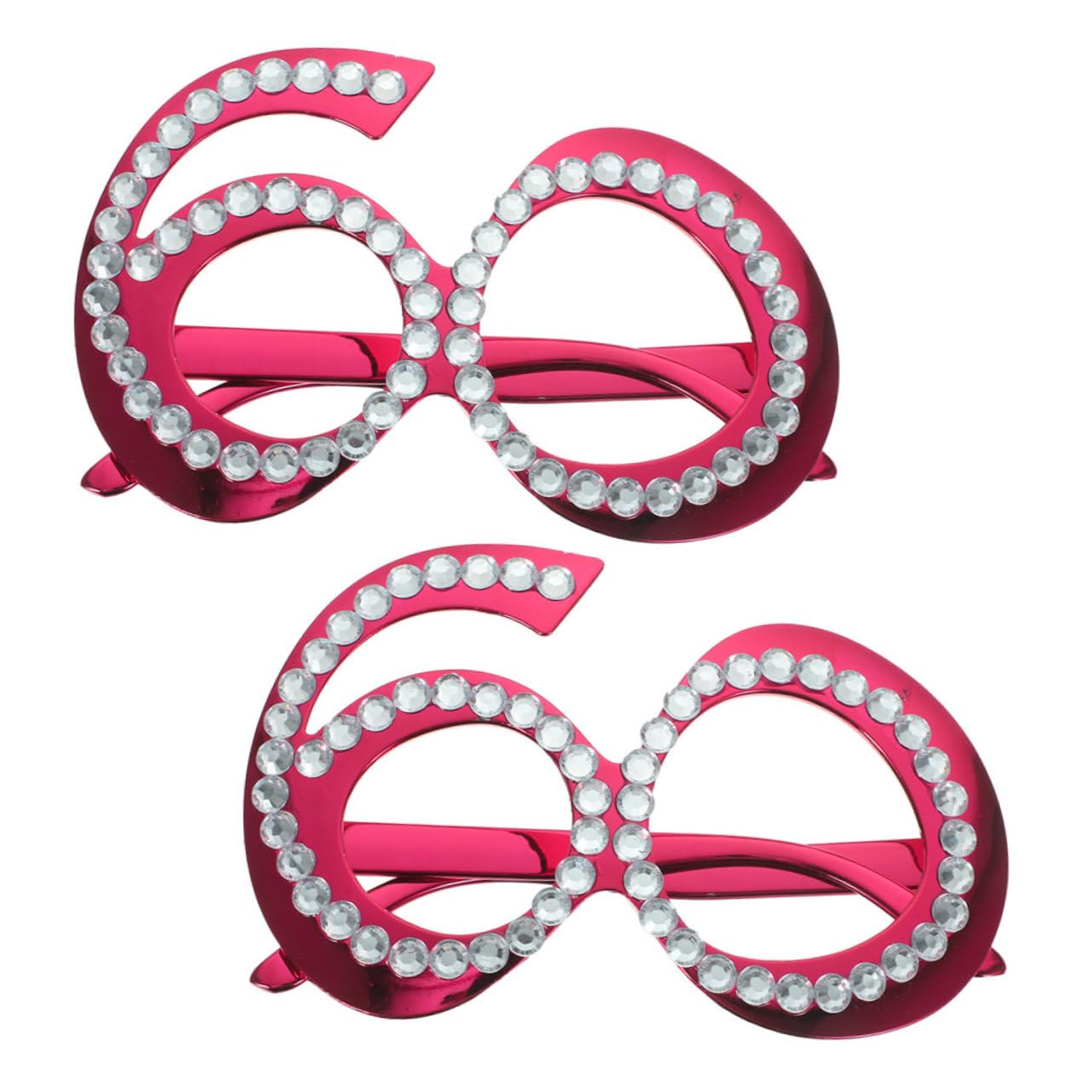 TOPBATHY Lot De 5 Paires De Lunettes Fantaisie Pour Fête Danniversaire Verres À Strass Pailletés 2 Pièces X 5