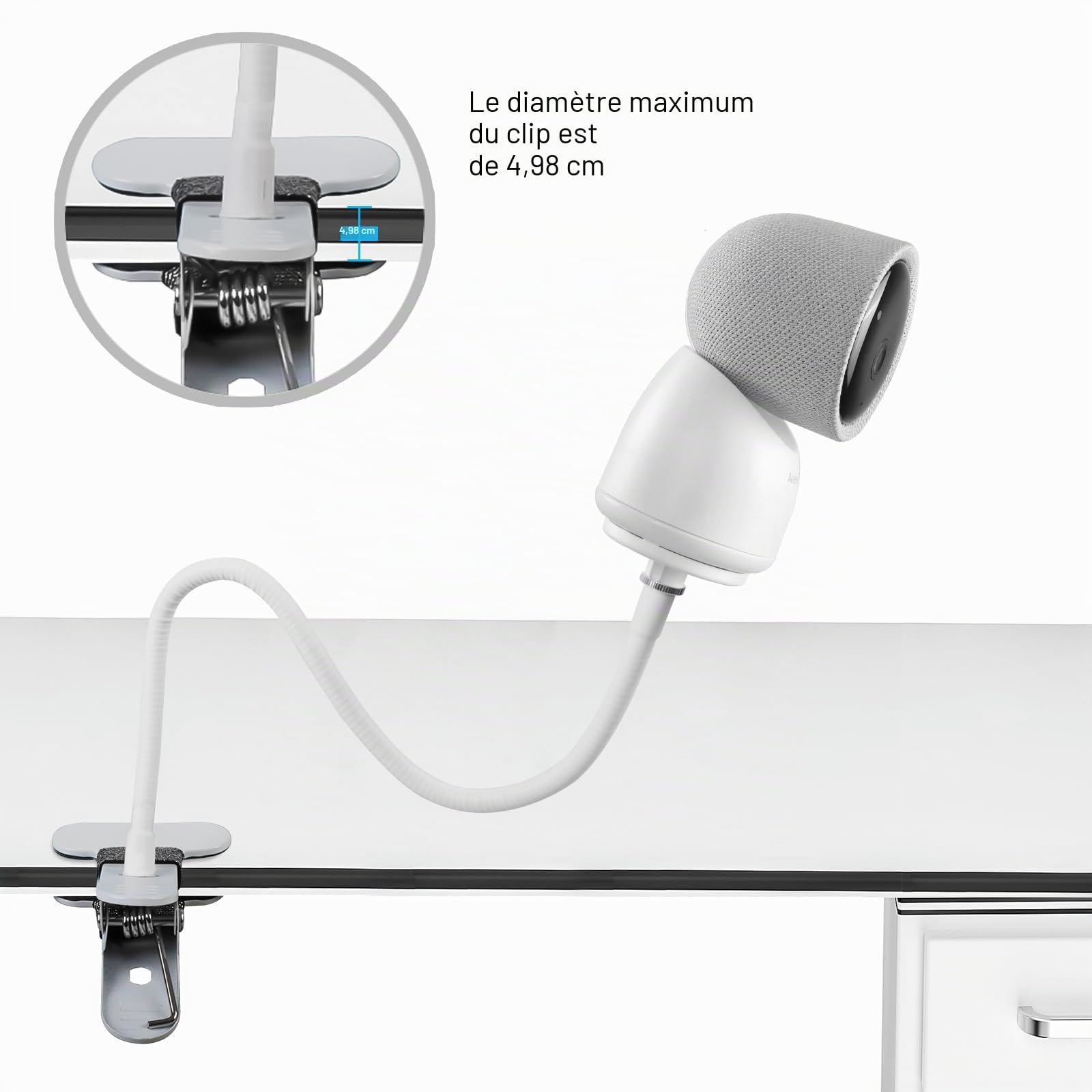 HOLACA Support de babyphone Support de caméra bébé pour caméra babyphone Arenti (support à clip)