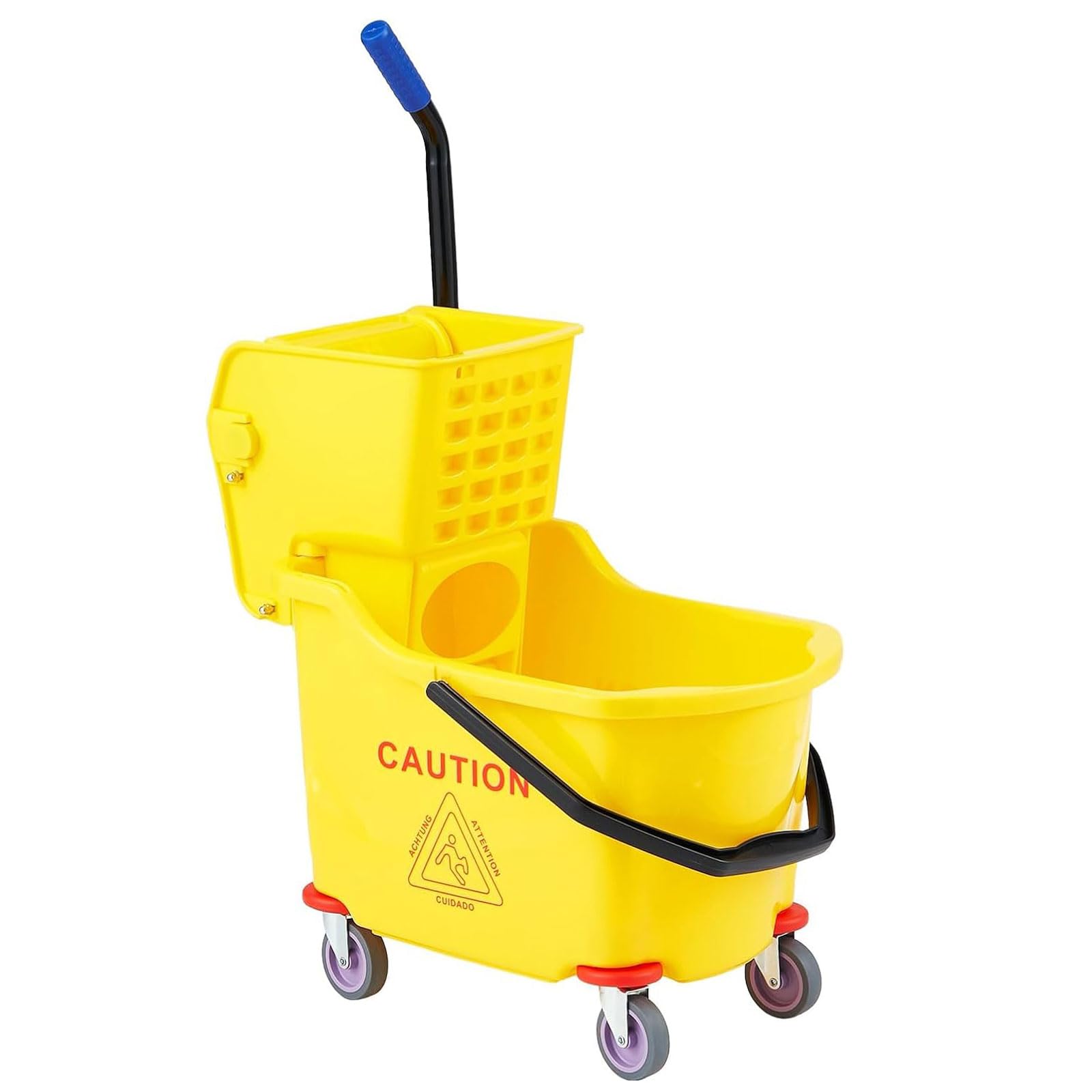 Carro de Menaje, Cubo de Menage 32L, Carro de Menaje Profesional para Escoba con Flecos Kentucky con Ruedas Durables y Escurridor Abajo