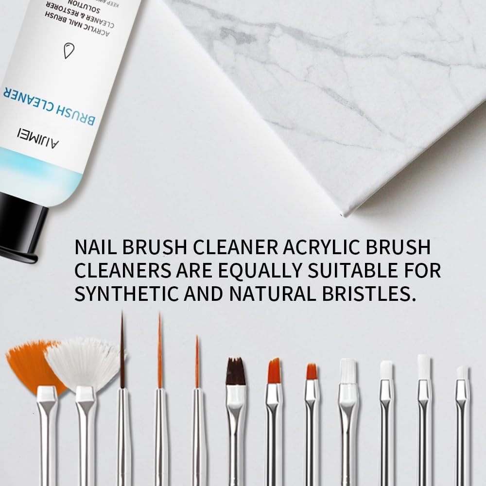 Acrylic Nail Brush Cleaner,Brush Cleaner 58ml/2fl.oz,Detergente per Pennelli Unghie,Con Tazza Cotton Pads,Rimuove Efficacemente tutti i Residui di Pennello Unghie Nail Art