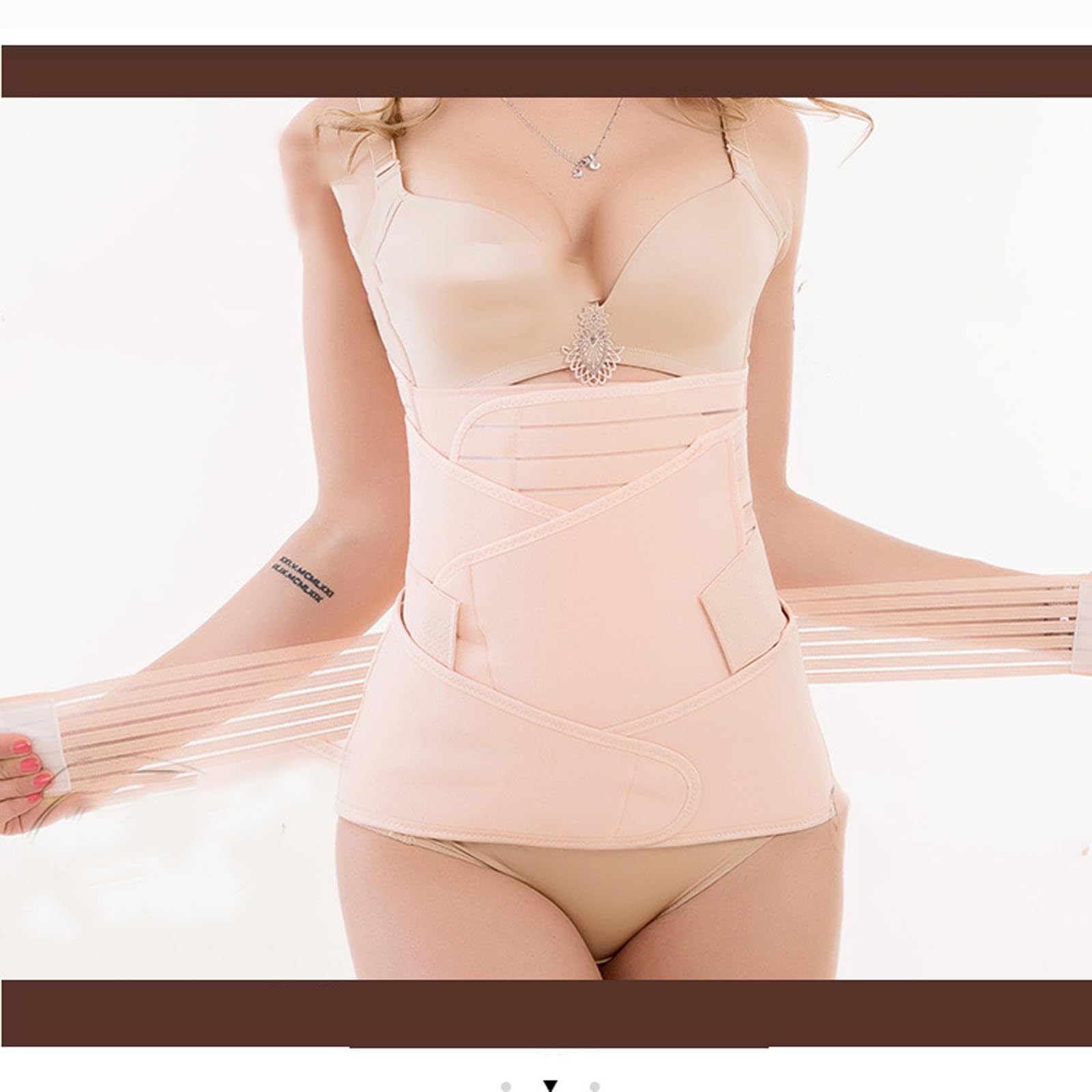 QUINZI Cintura Addominale Post-Parto 3 in 1 Cintura Post-Parto cesareo Recupero Post-Parto Cintura Addominale Post-Parto Shapewear Post-Parto Supporto Addominale Post-Parto Recupero(Beige, XXL)