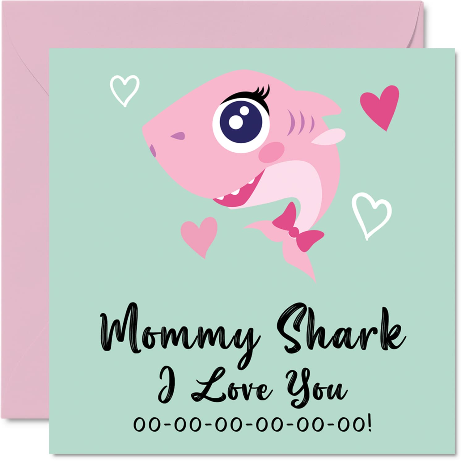 Birthday Cards for Mommy - Mommy Shark - Mommy Birthday Card from Daughter Son, Happy Birthday Mommy, Baby Mother's Day, 5.7 x 5.7 Inch Seasonal Mom Mama Mammy Mummy Funny Greeting Cards