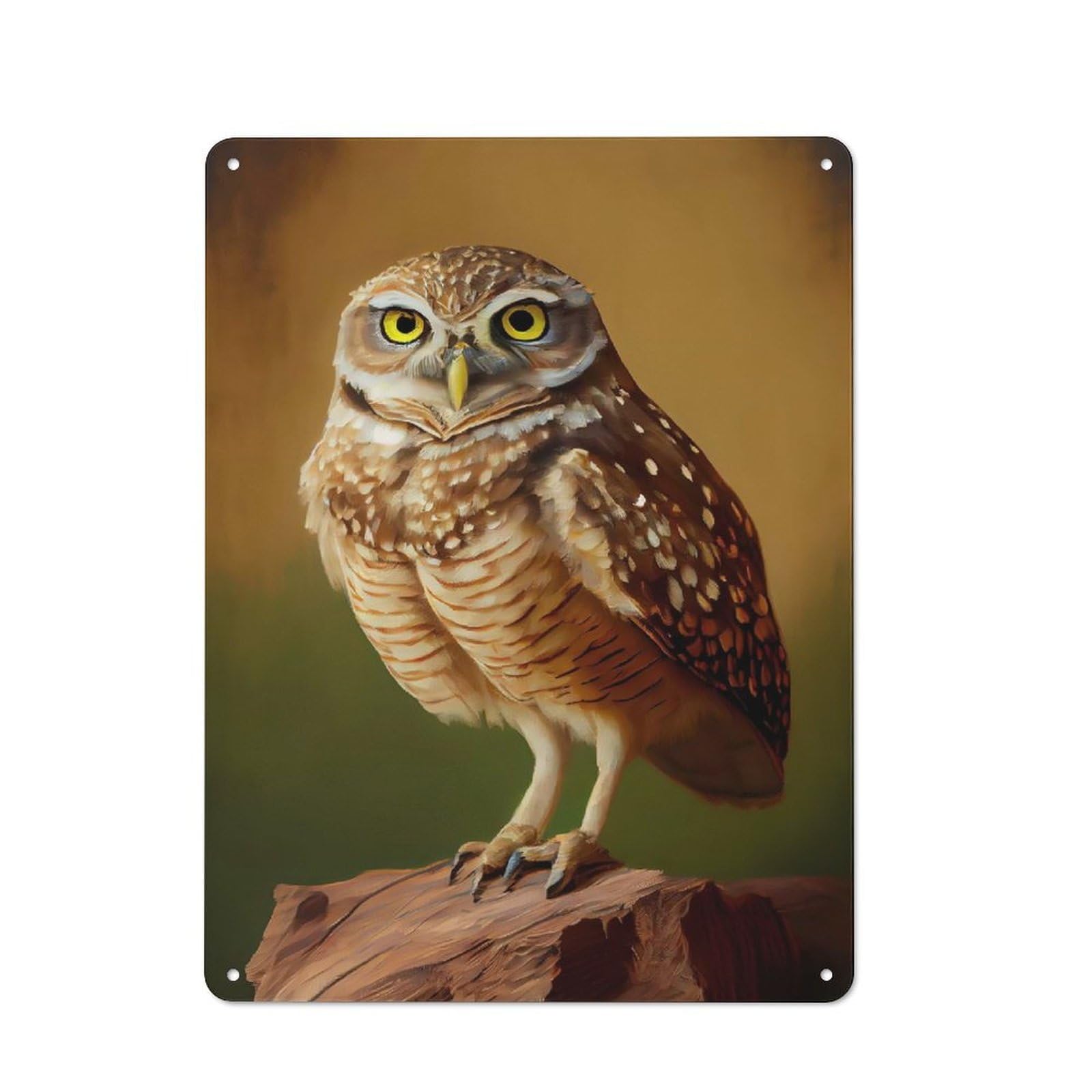 Junmoney Burrowing Owl Retro Tin Sign 40X30cm For Lounge Or Reading Corner, Gift For Lounge Decor Fans During The Christmas Season