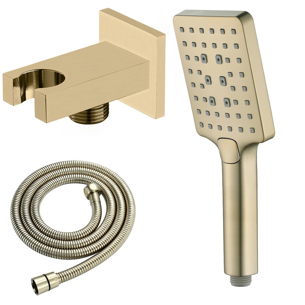 Doccino per Doccia con 3 modalità, Manopola Doccia con Raccordo a Muro con Supporto Fisso e Flessibile 1,5m, Alta Pressione e Risparmio Idrico, Anticalcare, Ideale per Bagno e Vasca