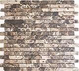 MOS40-1304 - Azulejos de mosaico (mármol, piedra natural, ladrillo impala), color marrón