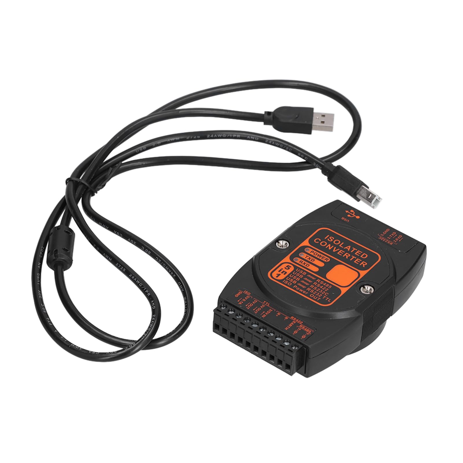 Ejoyous Adaptador USB a Convertidor USB a de Grado Industrial con Carcasa Retardante de Llama ABS 5 en 1 Aislado 422 232 TTL 256 Nodos para Usuarios Comerciales Industriales ((tasa de comunicación