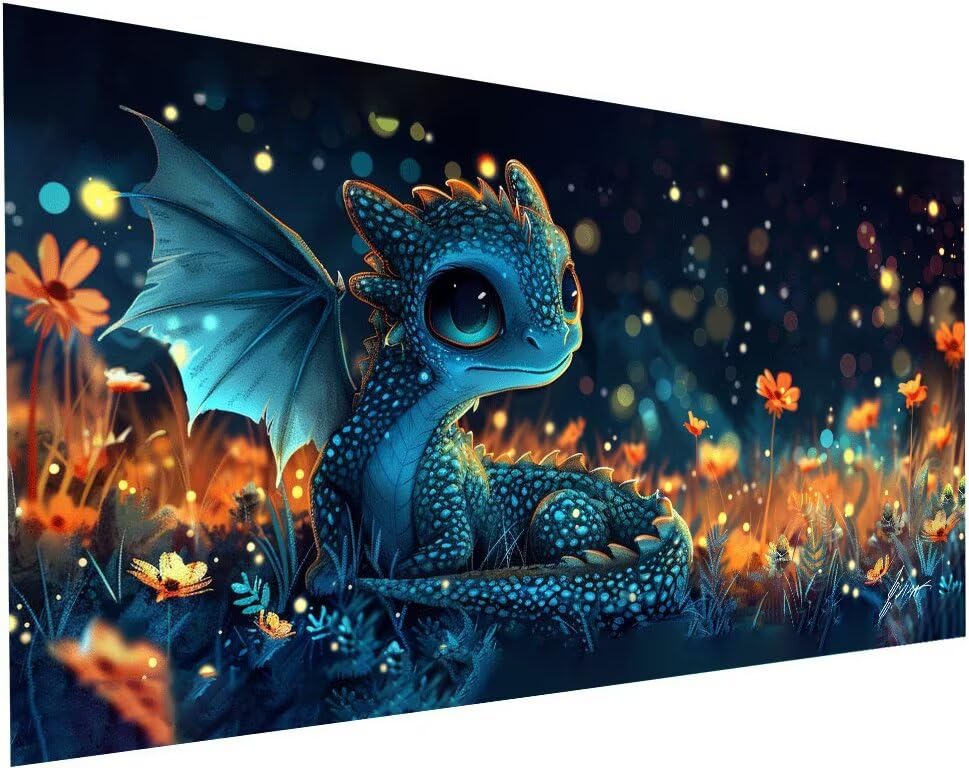 Broderie diamant dragon pour décoration chambre et loisirs créatifs