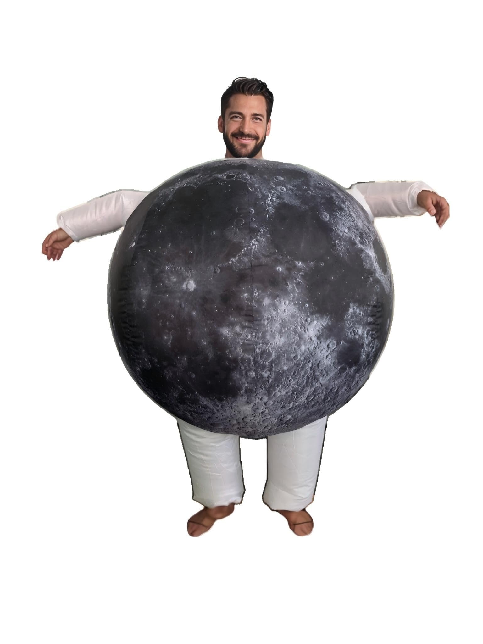 LaKimLin Halloween Inflatable Costume for Adults Moon Mascot Costume Full-Body Planet Cosplay Suit for Halloween, Christmas,Carnival
