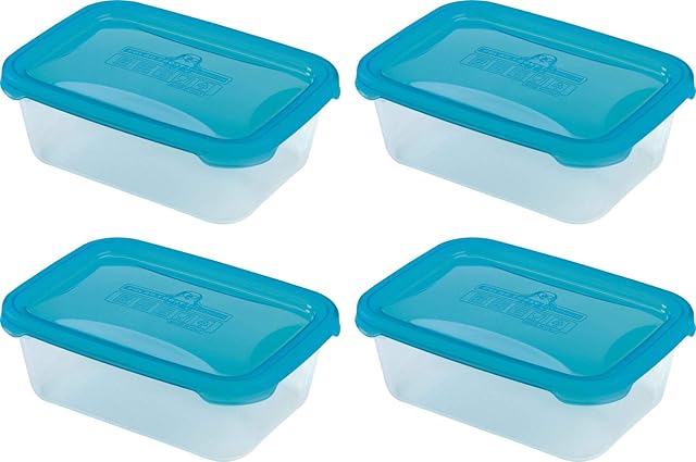 Sterling Ventures 4X Rectangular Plastic Microwave Grade Air Tight Food Storage Container BPA Free 1.2L