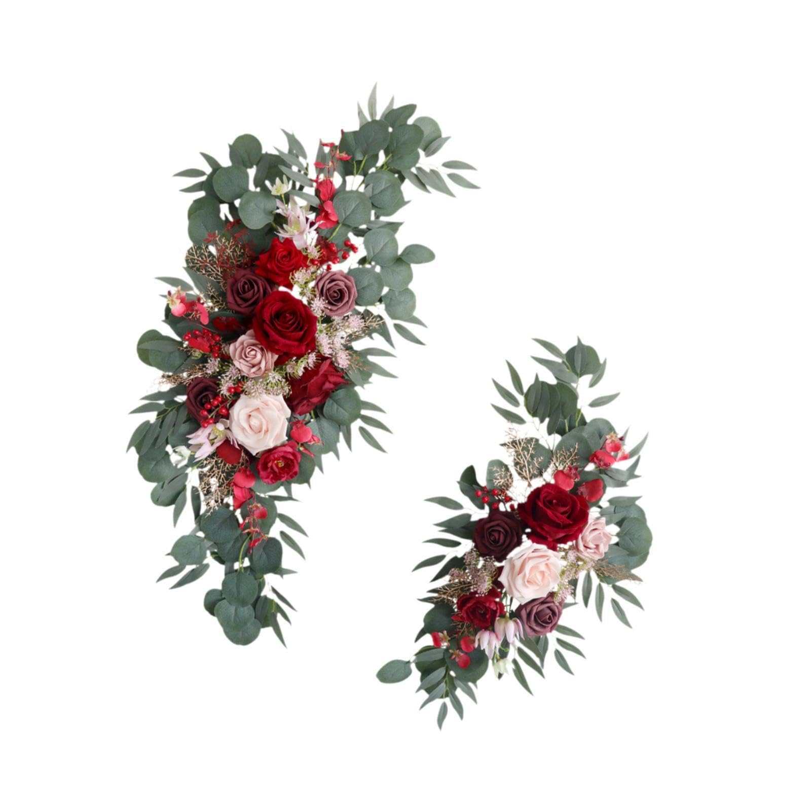 2X Flores de Arco de Boda, Guirnalda de Flores, arreglos Florales Hechos a Mano, decoración de Fondo para recepción, Adorno de Fiesta de Pared de