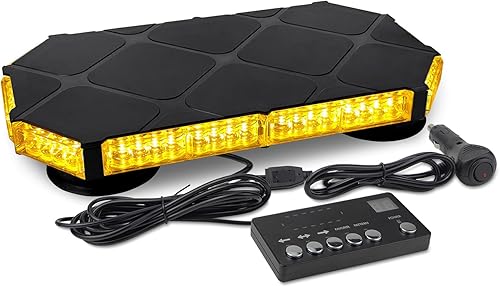 FXETRNL Roof Top Strobe Lights, High Visibility 56 LED Strobe Light with Remote 