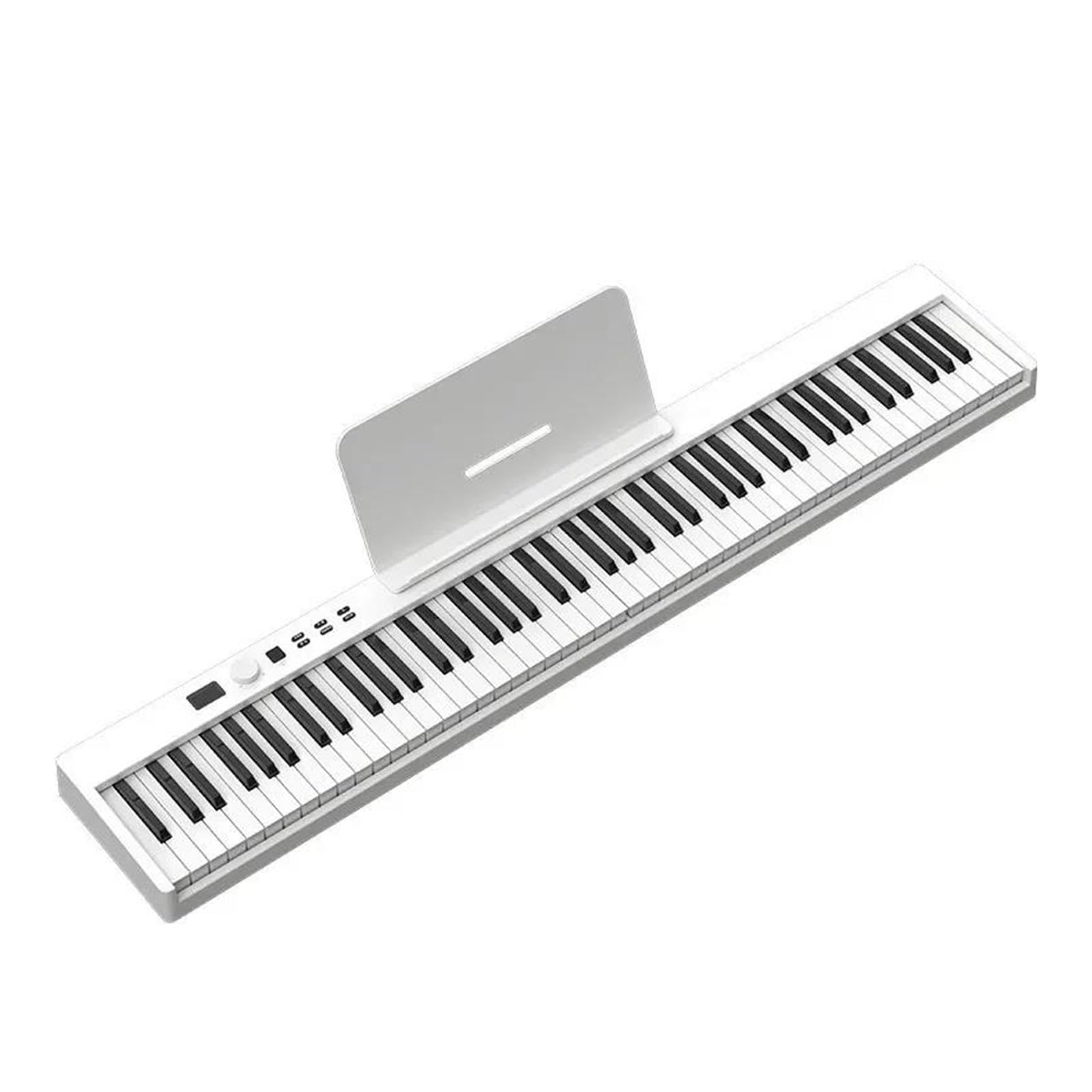 Tastiera Elettronica Professionale Pianoforte Pieghevole 88 Tasti Pianoforte Elettronico Per Adulti Principianti Controller MIDI Tastiera Musicale Professionale Portatile(White,EU)