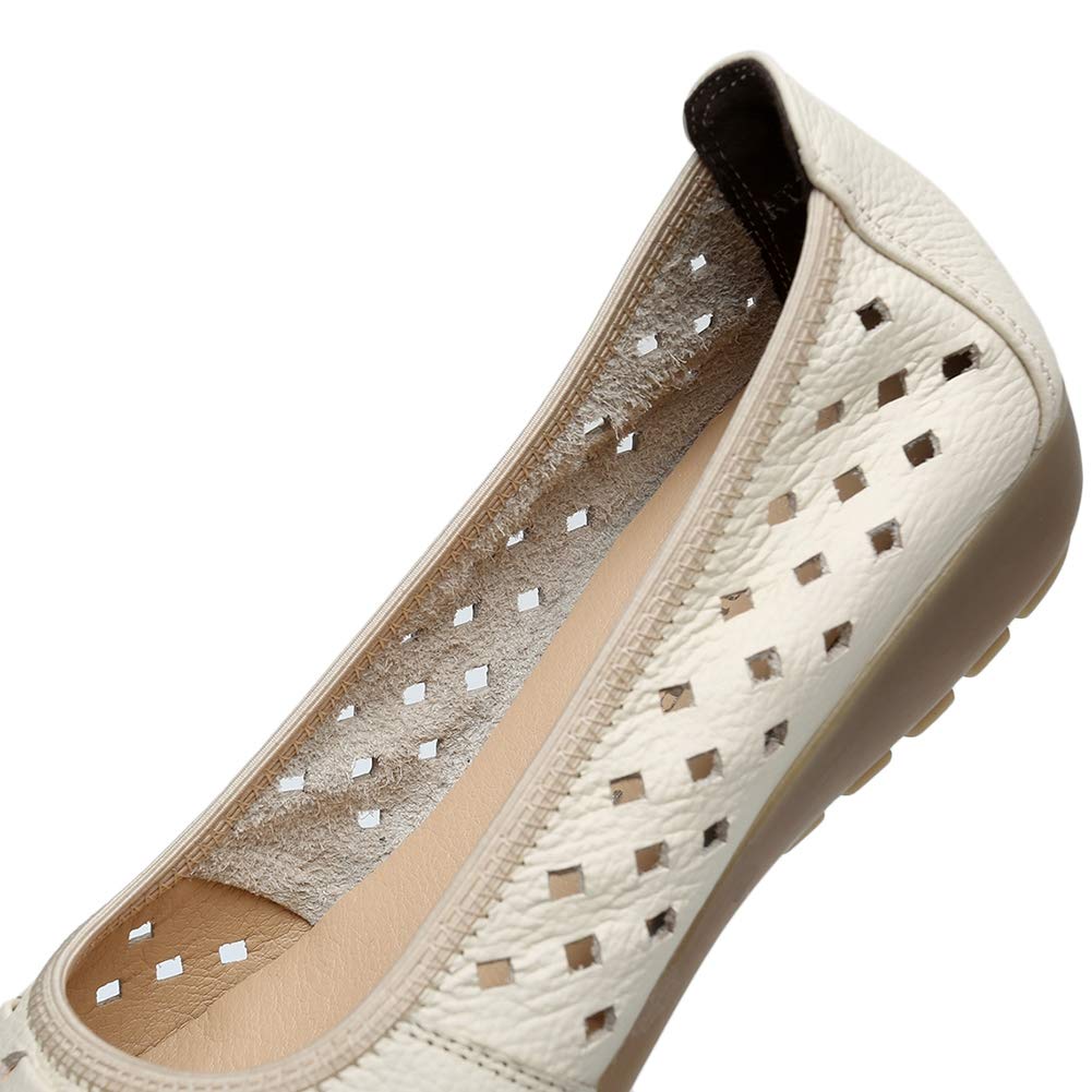 rismart Mujer Hueco Comodidad Ponerse Espacio De Trabajo Inteligente Cuero Bailarinas Zapatos