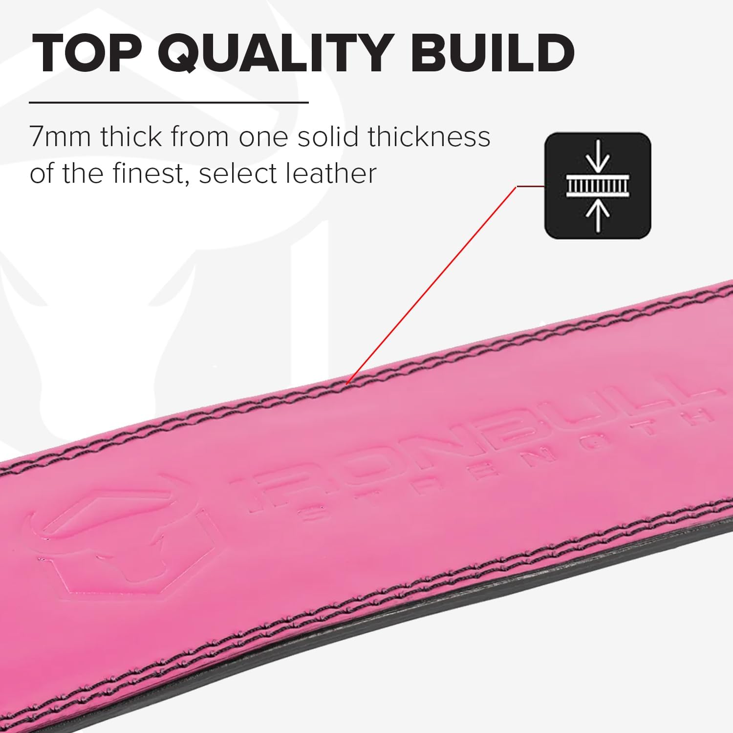 7mm Leather Weight Lifting Belt (IPF Approved) – 4” to 2” Tapered Weightlifting Belt for Powerlifting, Olympic Lifting, Gym & Workout – Back Support Belt for Men & Women