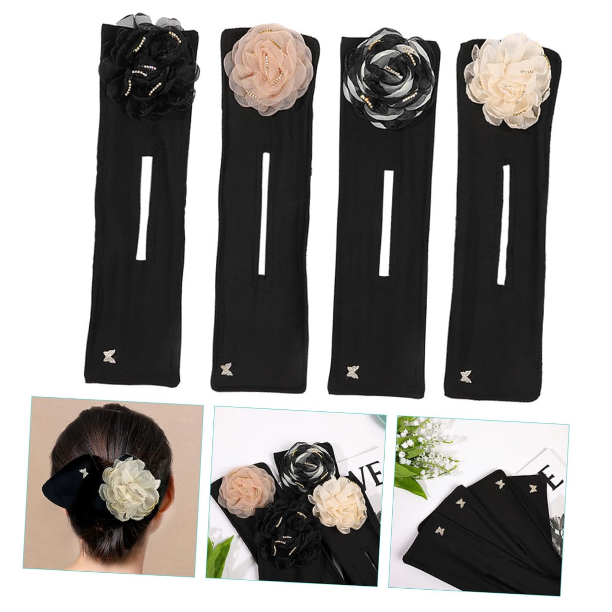 FOMIYES 12stücke Blumen Haarknoten Maker Große Blumenform Für Hochsteckfrisuren Haarstyling-tool Für Reisen Partys Und Sportaktivitäten Dekorativ Und Praktisch