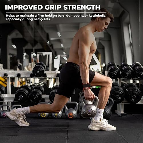 Miniatura 6 de Puños de levantamiento de pesas con correas de muñeca, correas de levantamiento antideslizantes para levantamiento de pesas, levantamiento de pesas,