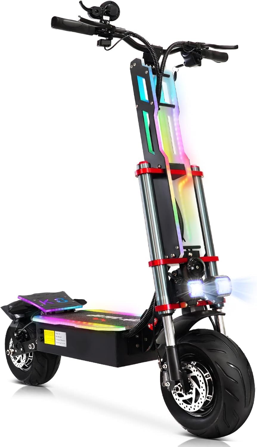 Scooter elettrico per adulti, motori super doppi, batteria 60 V 38 Ah, durata della batteria fino a 100 chilometri, pneumatici da 12 pollici, doppia sospensione, capacità di carico 250 kg