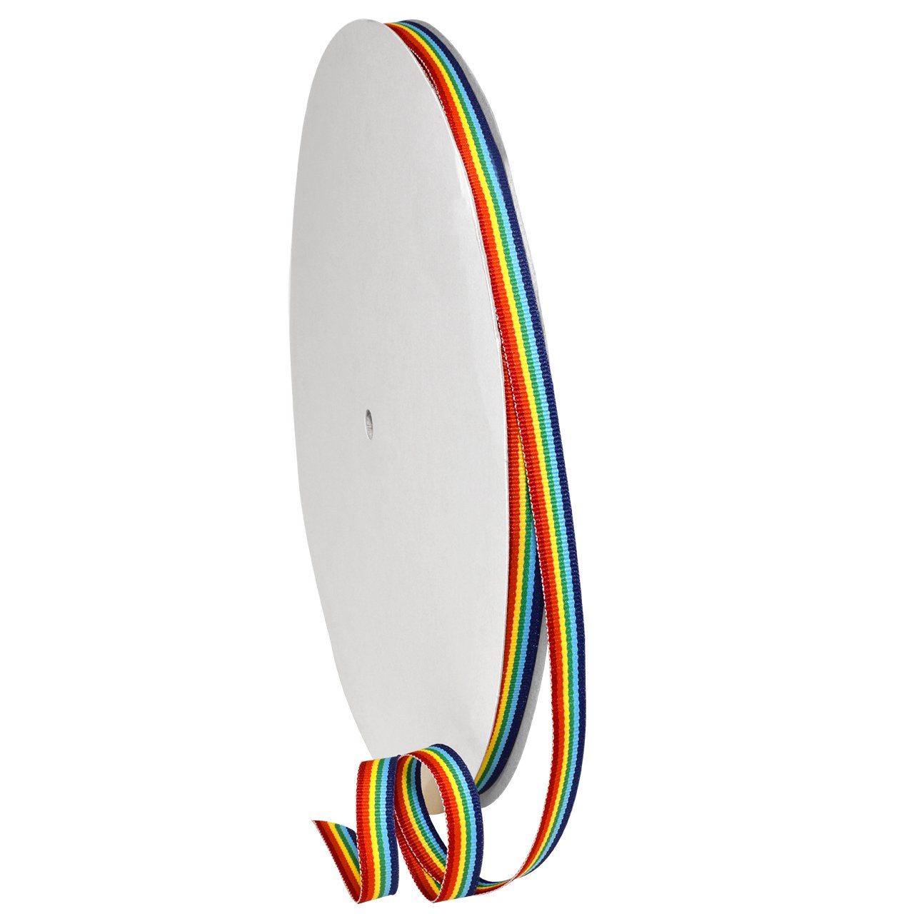Morex Ribbon 99502/100-815 - Nastro in Grosgrain a Righe Arcobaleno in Poliestere da 91,5 mm x 91,4 m, per Artigianato, Decorazioni per Orgoglio unicorni, Regali per Ragazze, Nastro per Confezioni