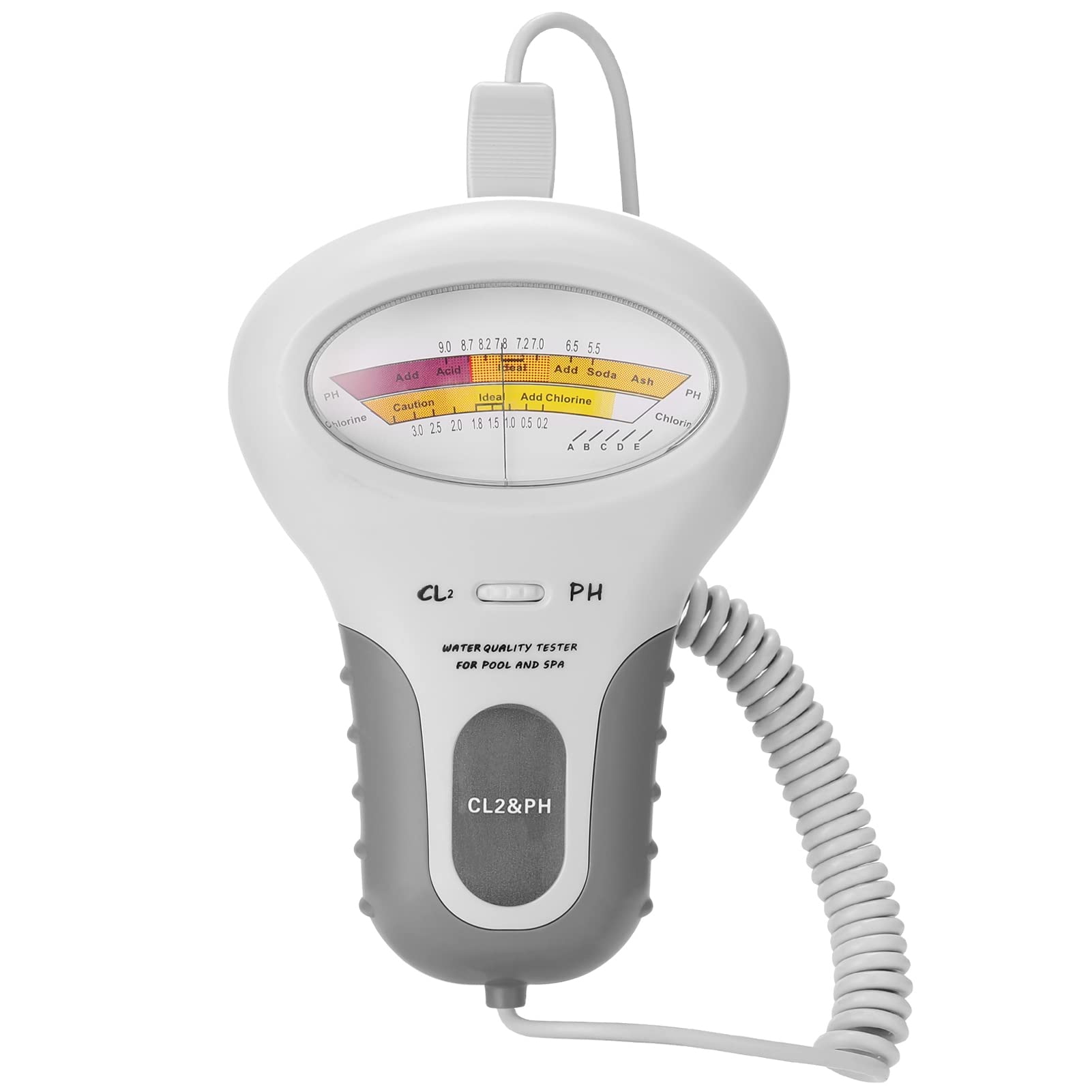 Geevorks 2 in 1 PH Tester per misuratore di cloro PH Tester Dispositivo per test di qualità dell'acqua di cloro CL2 Misurazione per acquario in piscina