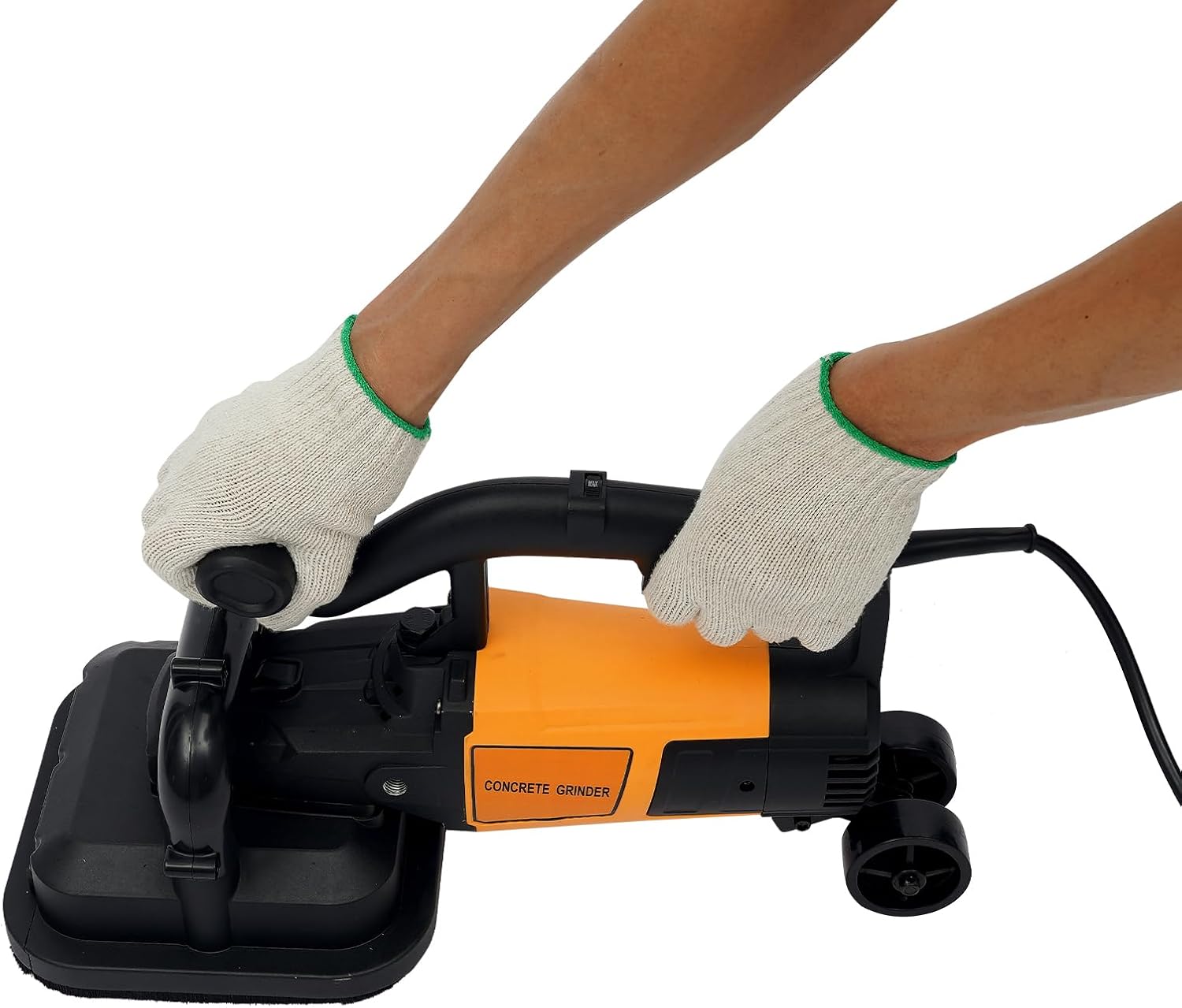 4-Head Concrete Grinder Set,4" Concrete Surface Grinder Floor Grinder with 6 Gears Adjustable,3800W Concrete Surface Planer with Dust Extraction Shroud for Grinding Concrete Cement Marble Granite